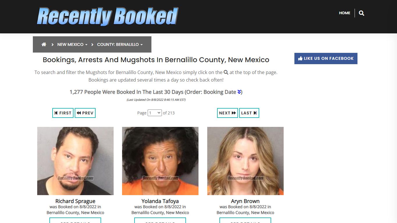 Recent bookings, Arrests, Mugshots in Bernalillo County ...